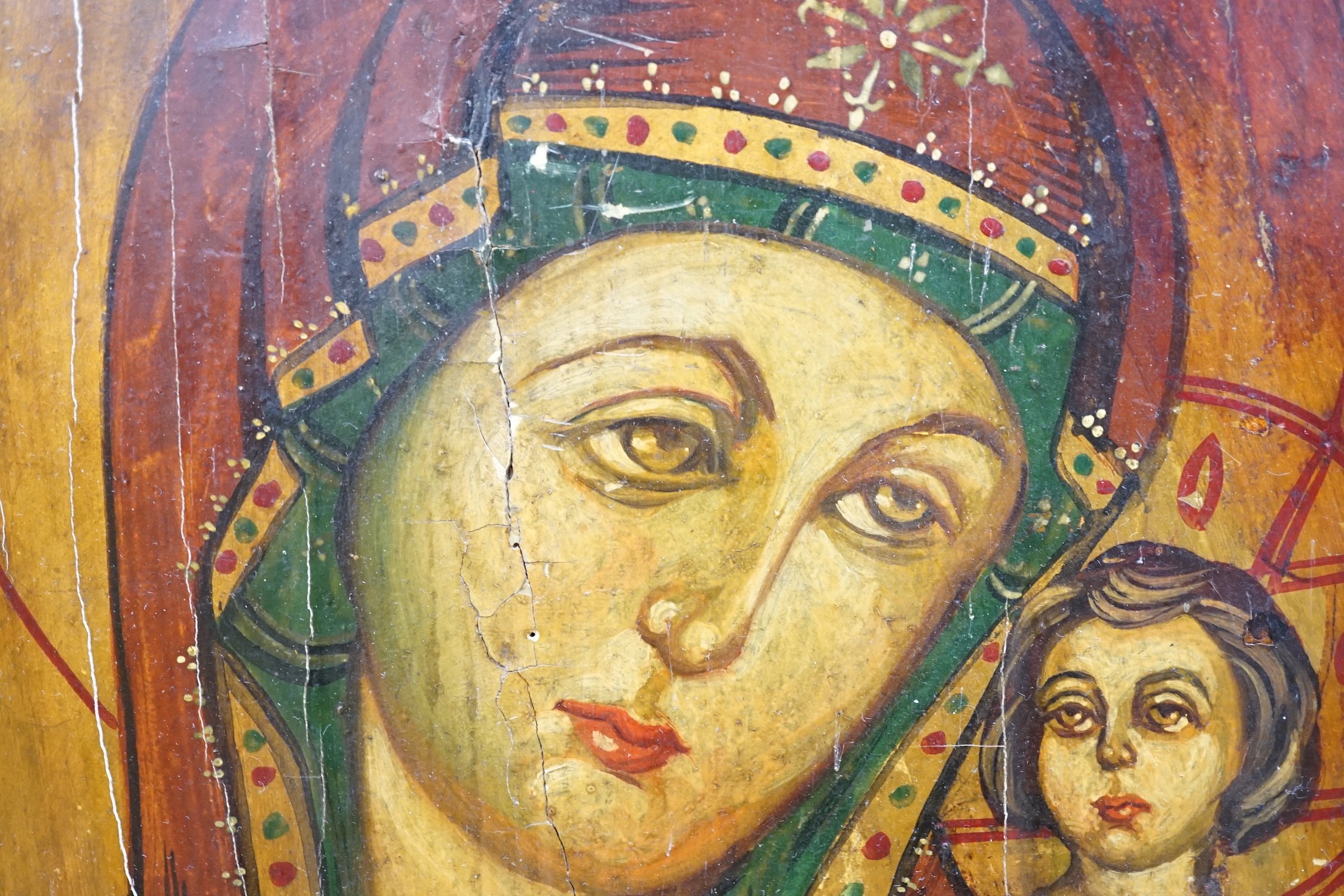 Eastern European School, tempera on wooden panel, Icon, 40 x 28cm, unframed